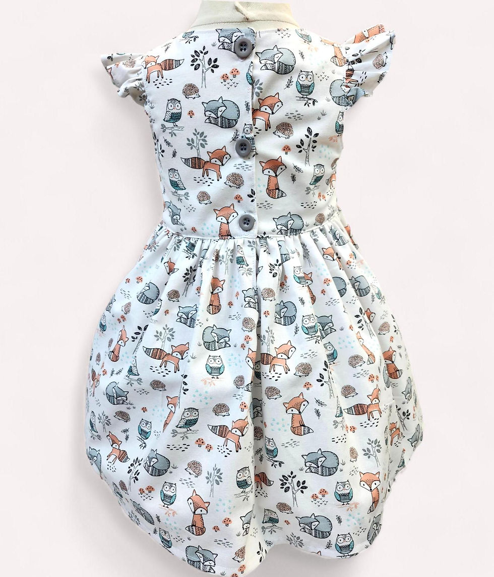 Thumbnail: Woodland  dress, Animal baby dress, Safari dress, Zoo animal dress, Wild one dre