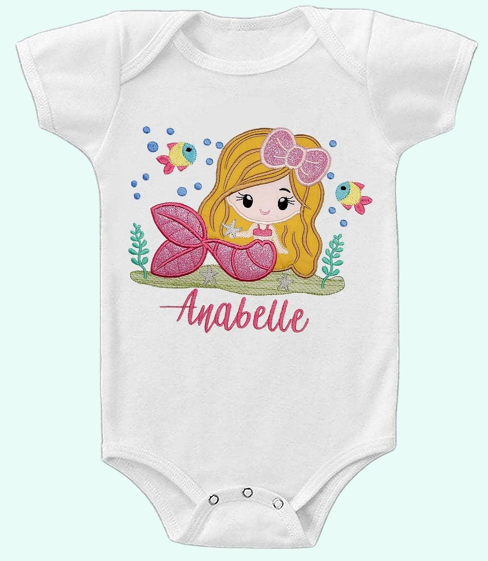 Thumbnail: Personalized Mermaid Shirt Toddler Mermaid  Personalized T-Shirt Girls Shirt Emb