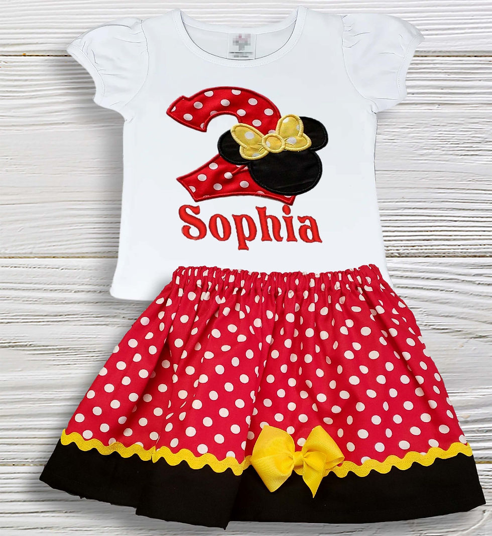 Thumbnail: Minnie birthday inspire outfit, Mouse Ears girls outfit, Minnie personalized dre