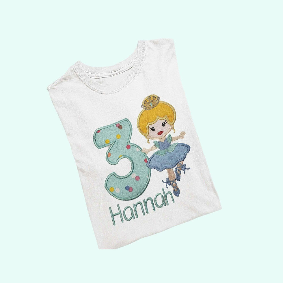 Thumbnail: Ballerina t shirt for girls  , Girls Personalize embroidered ballerina birthday