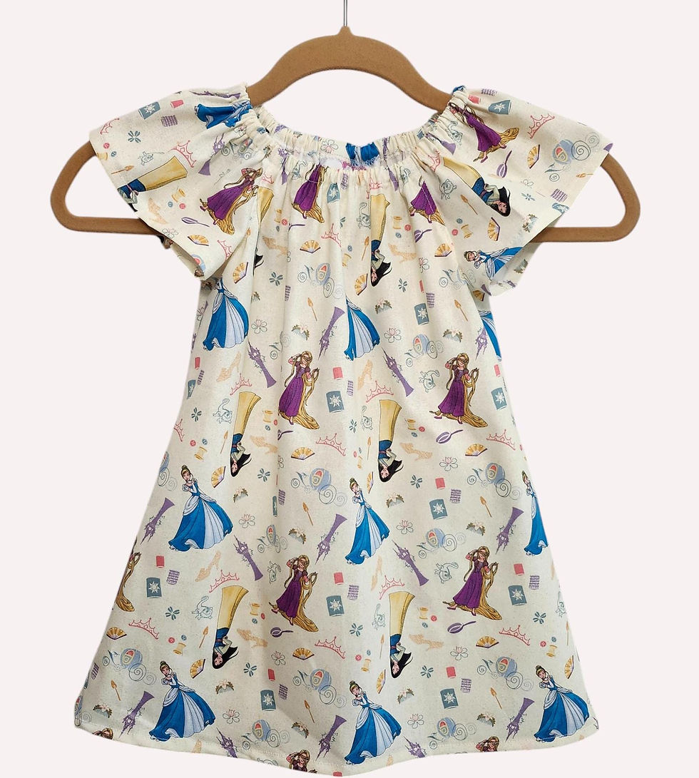 Thumbnail: Princess dress Flutter Sleeve Dress Cinderella Rapunzel girls dress Peasant prin