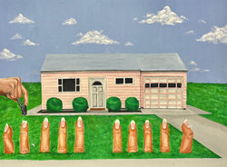 manicured, 2023, oil on wood