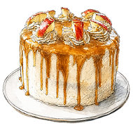 Brown Butter Caramel Apple Cake Drawing
