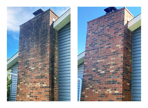 Before and After Exterior Chimney Cleaning