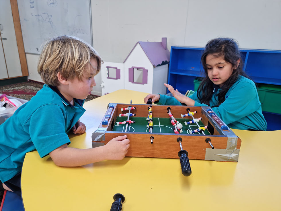 A foosball table for fun & competition