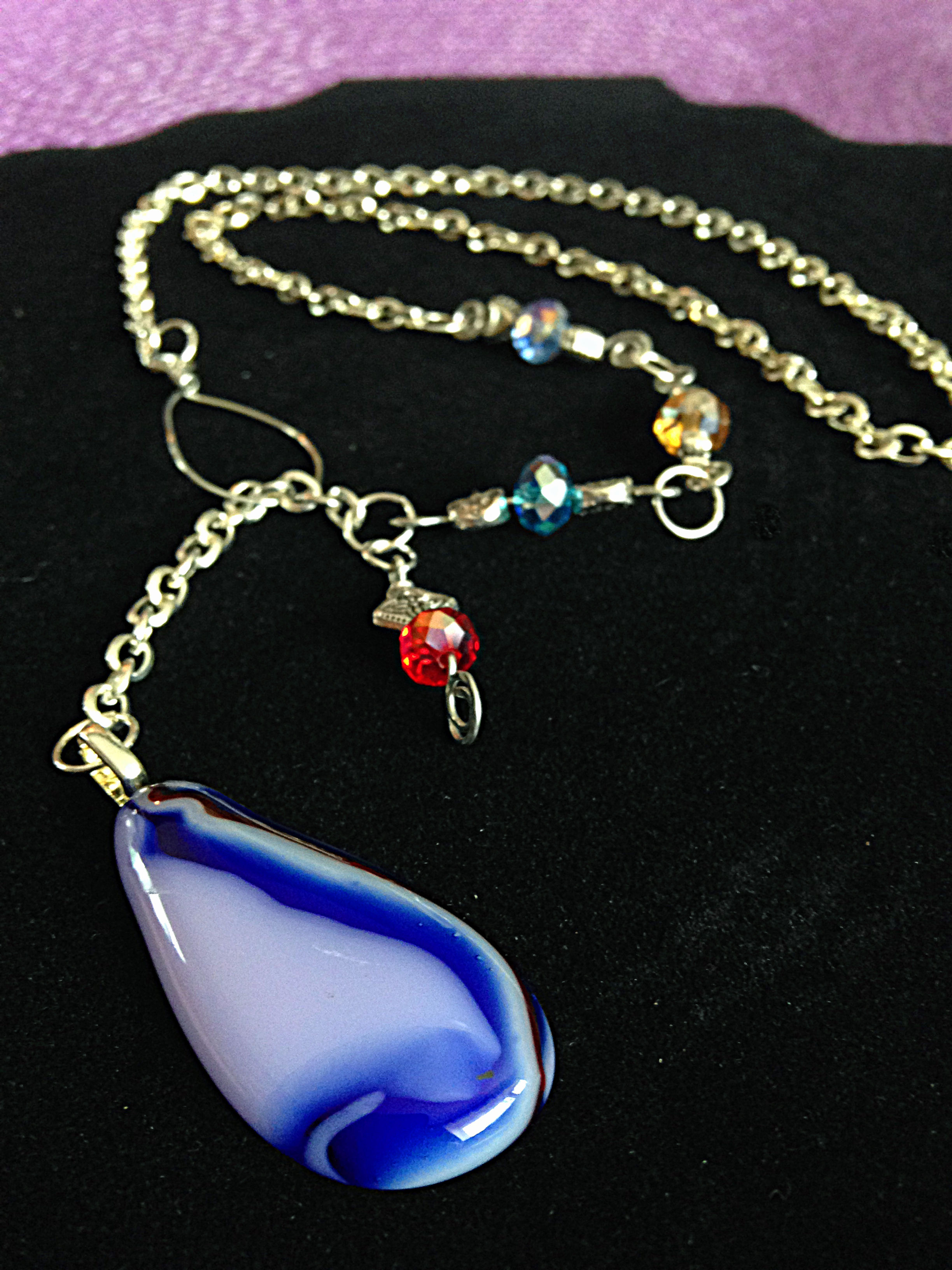 Fused art glass pendant