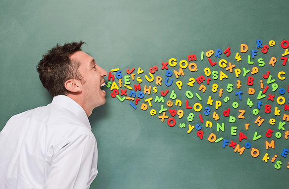 Picture representing a nervous man performing tongue twisters and practicing deep breaths in order to speak loud. Speech therapy for adult who mumbles in West rogers park, IL 60645, 60659, 60660, speech therapy for mumbling near me