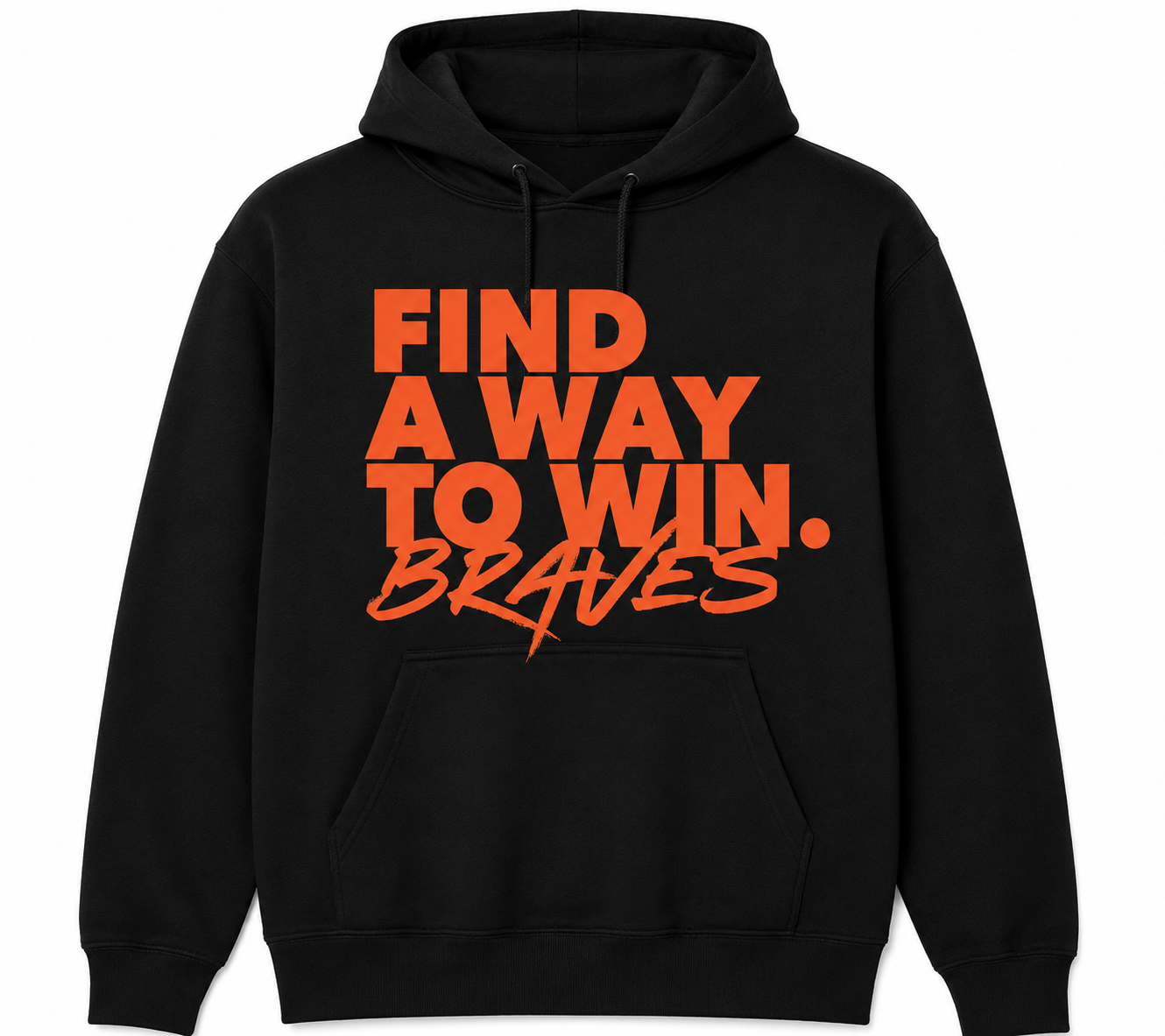 Black w/Orange Letters Braves Hoodie