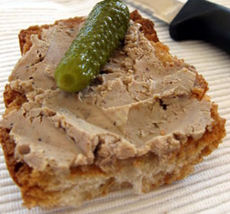 Gluten Free French baguette with Pate and Cornichon