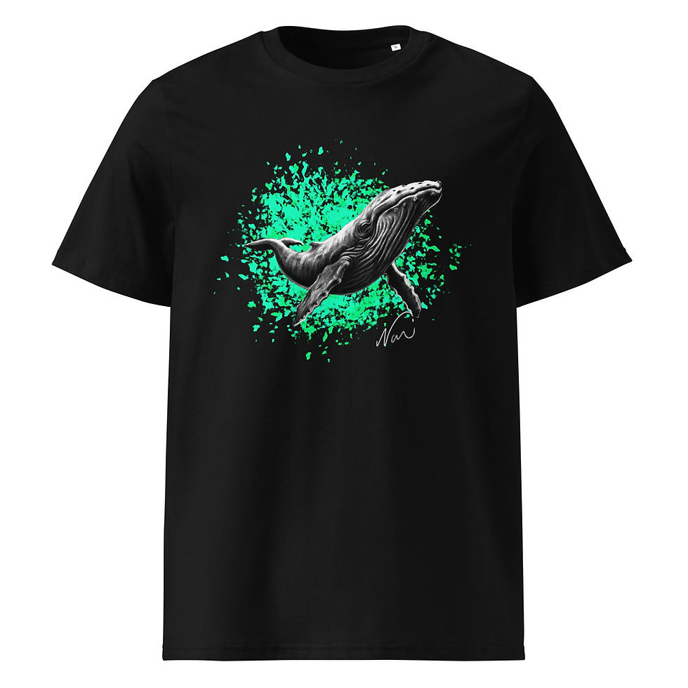 Miniature : 69 degree North - Arctic whale splash on Organic T-shirt