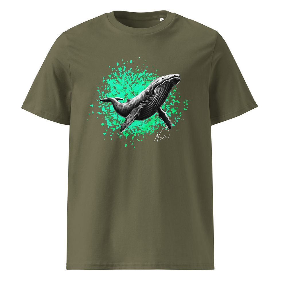 Miniature : 69 degree North - Arctic whale splash on Organic T-shirt
