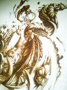 Alice i eventyrland, nouidestiny, Noui, Slovenia, stargate, fantasi, bikromatisk maleri, kunstmaleri på veggen