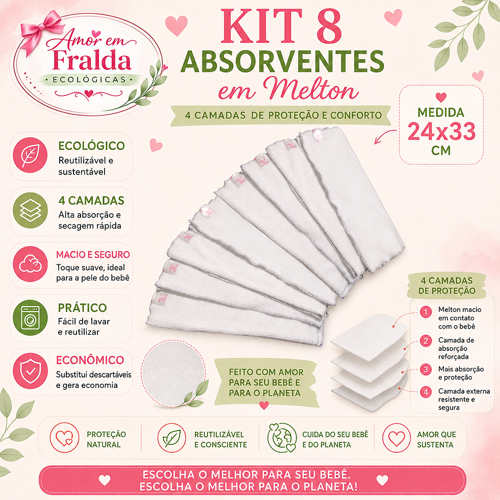 Miniatura: Kit Absorventes em Melton 4 camadas - 2, 4 ou 8 unidades