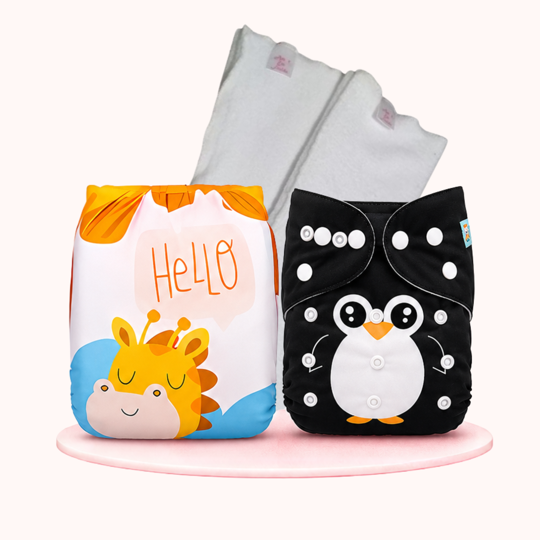 Kit 2 Fraldas Ecológicas Premium Reutilizáveis Ajustáveis para Bebê