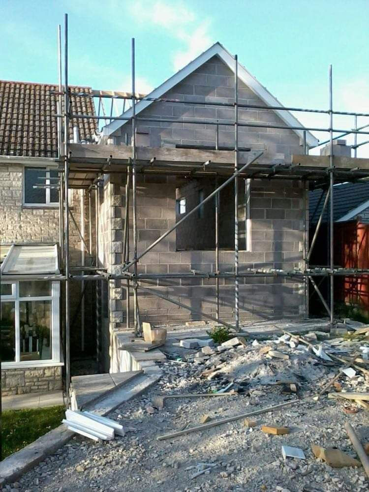 progress of two storey extension construction