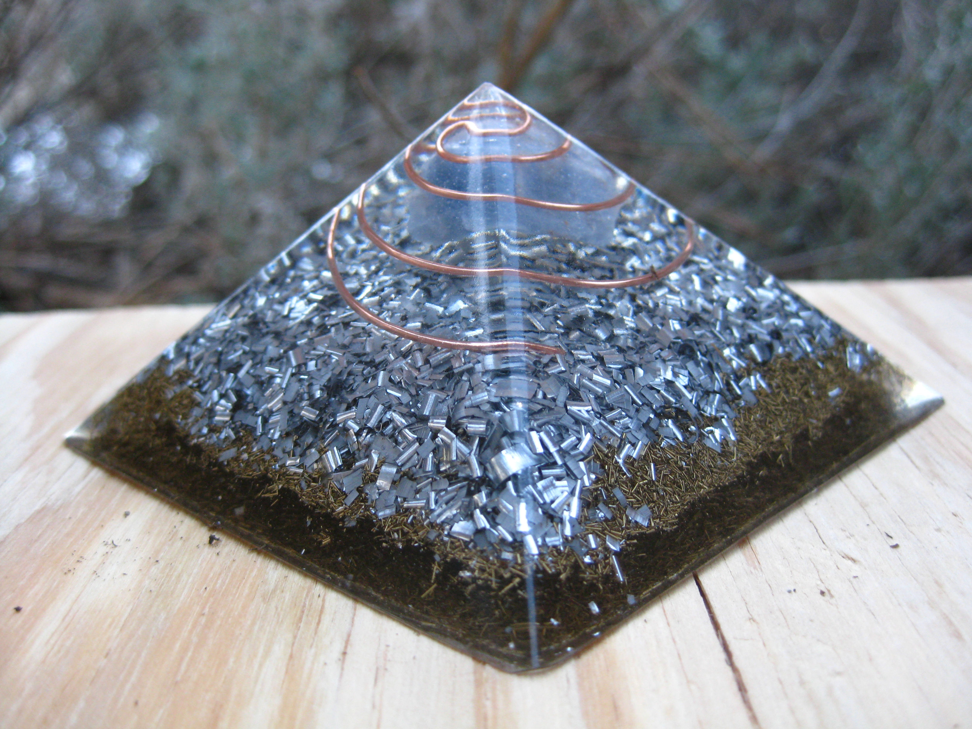 Small Blue Calcite Orgonite Pyramid
