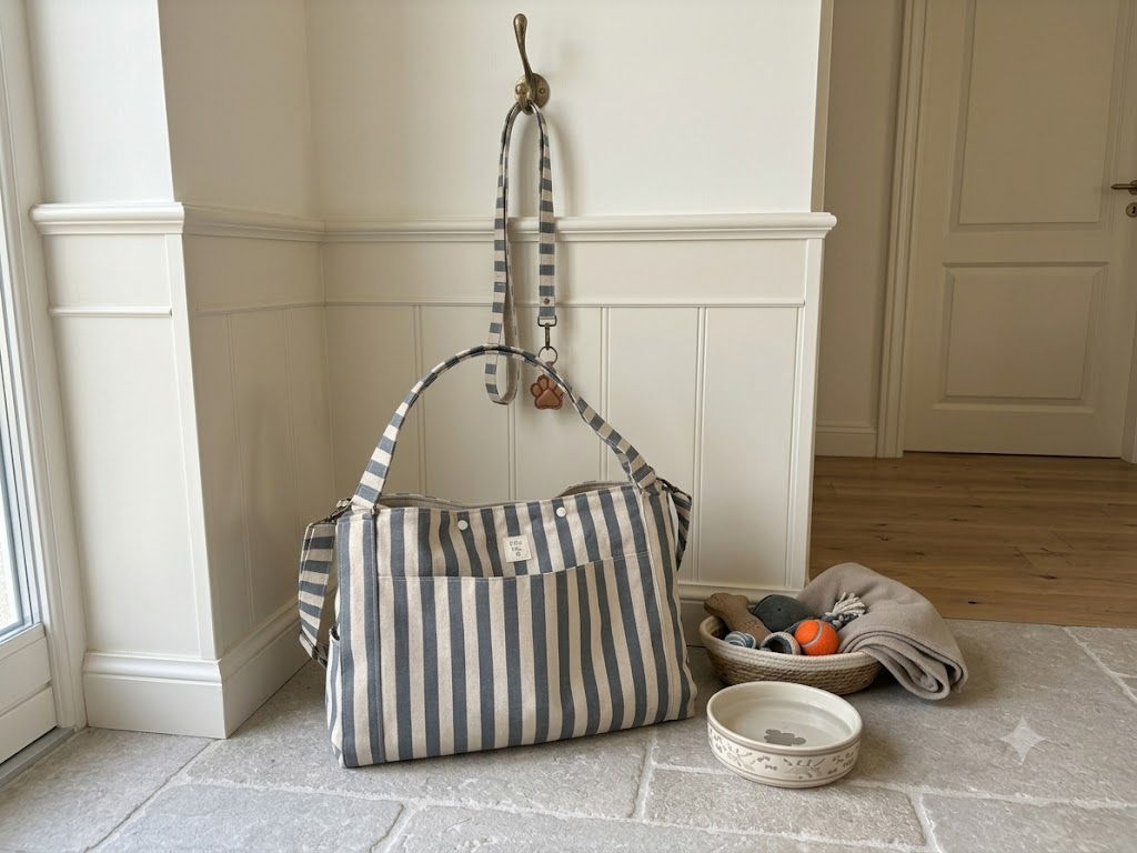 Toutoubag rayure lin/bleu jeans