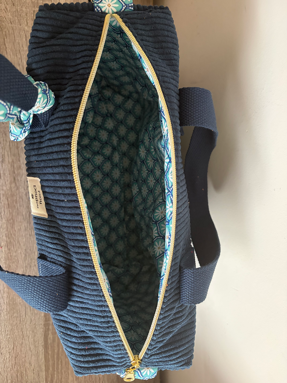 Miniature : Sac isotherme velours marine rosas