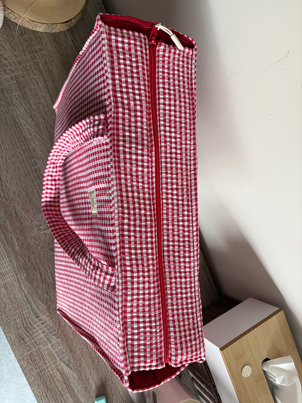 Miniature : Cabas shopper Vichy rouge et blanc