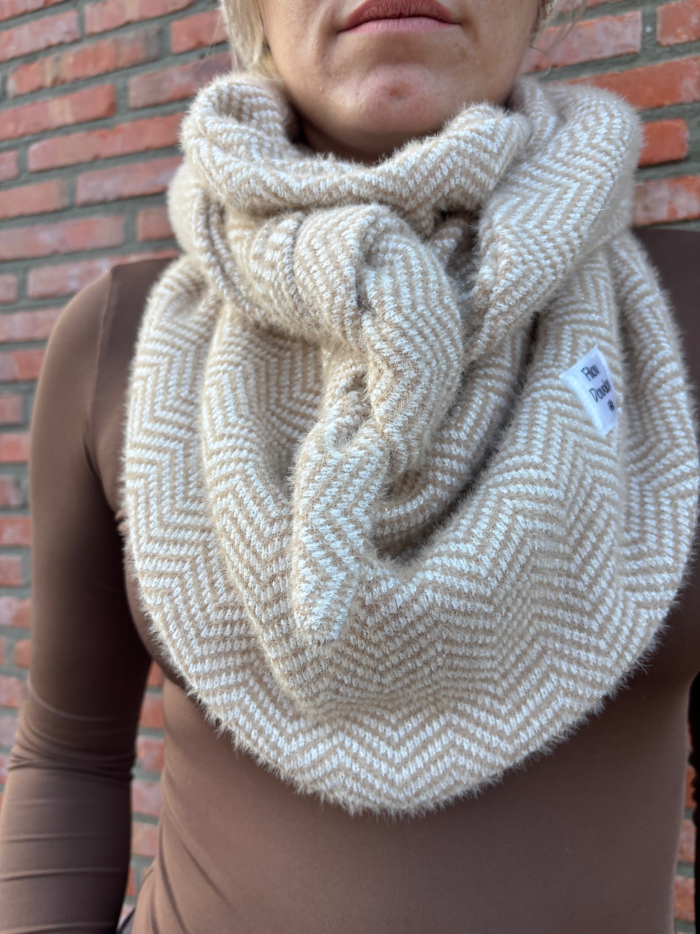 Miniature : Ensemble hiver femme chevrons beige