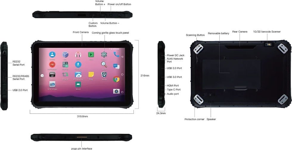 Thumbnail: 12", Android Rugged Tablet, MIL-STD-810G certified