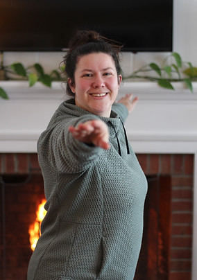 Christy Catsos strikes a yoga pose.