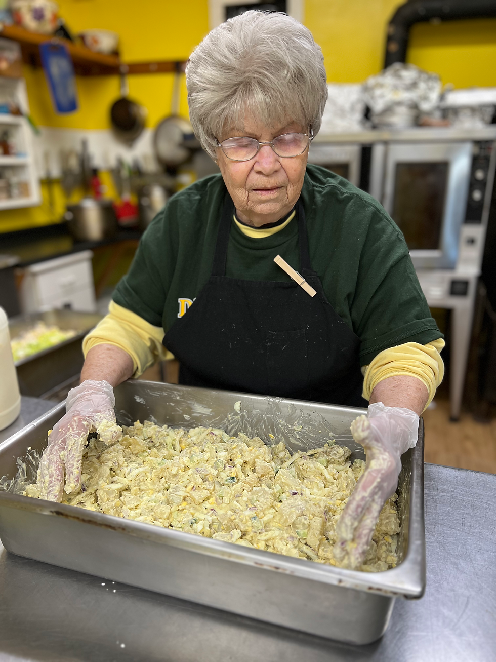 Jackie making her fabulous potato salad