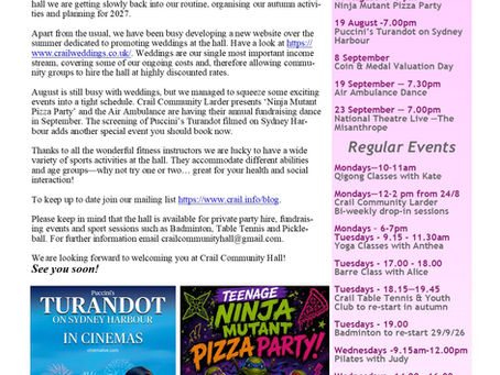 Latest News from Crail Community Hall