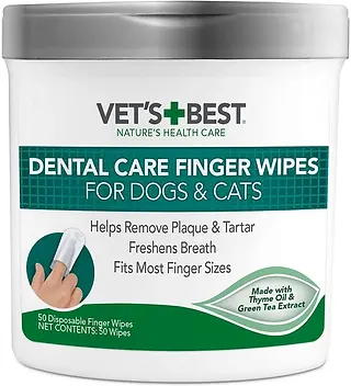 Серветки для догляду за ротовою порожниною Vet's Best Dental Care Finger Wipes для собак 