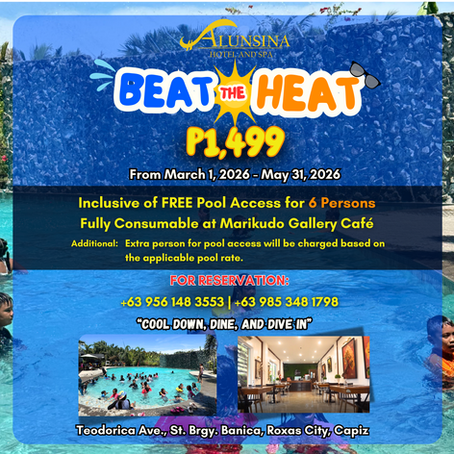 swimming pool promo with consumable food worth 1499pesos