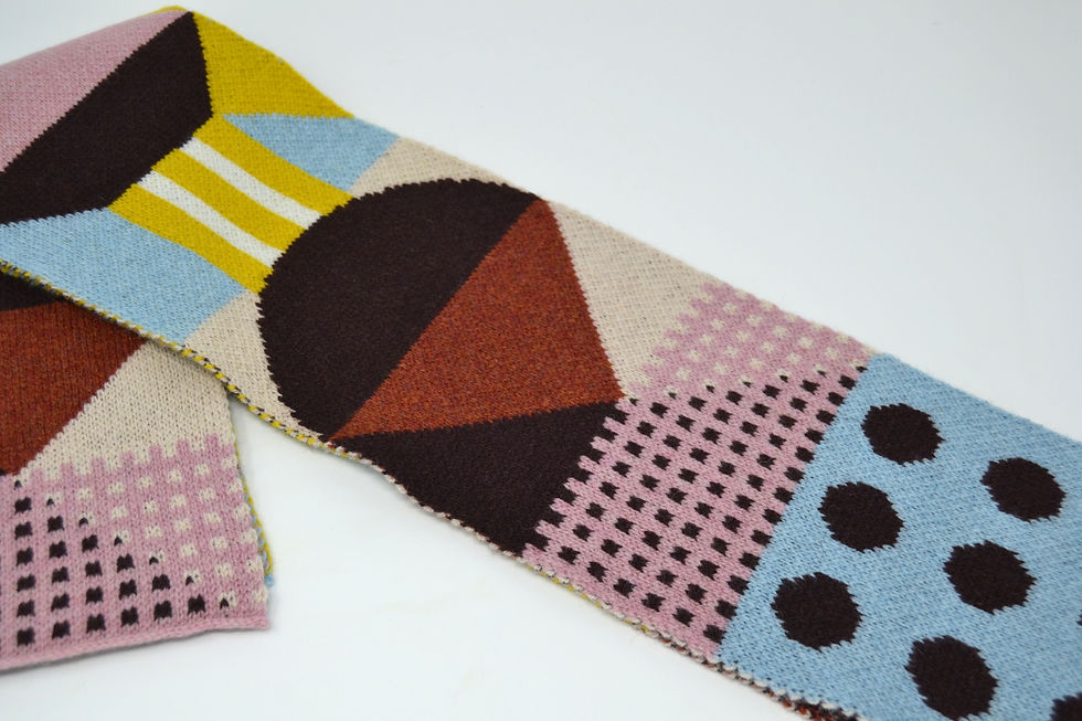 Thumbnail: " Playground " geometric style Retro yellow scarf
