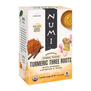 Numi Three Roots Turmeric Tea cs 6/12 ct