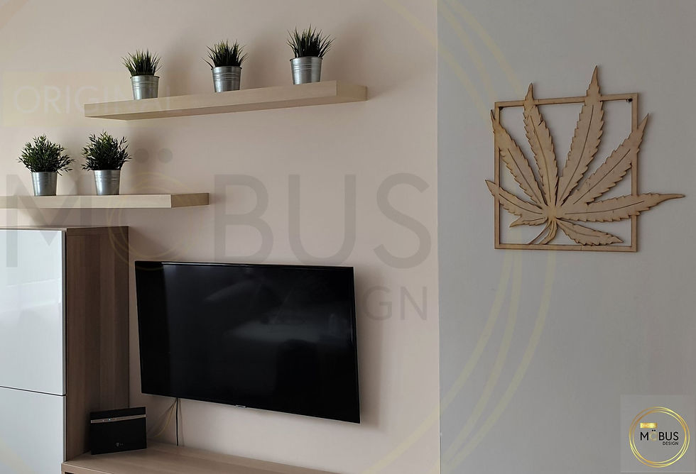 Miniaturbild: Moderne Wanddeko mit Hanfblatt