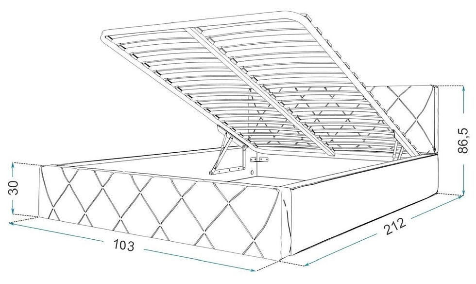 Miniaturbild: Bett - Polsterbett BOCHUM - TRINITY (GRÜN) Bettrahmen, Lattenrost