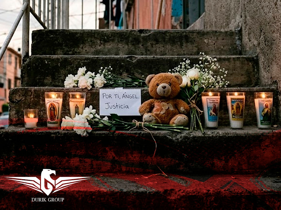 Homenaje simbólico con flores veladoras y un juguete por el caso Crucito