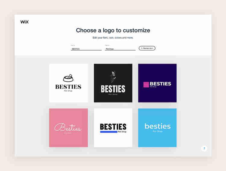Wix logo oluşturucu programı ile tasarlanmış farklı logo örnekleri