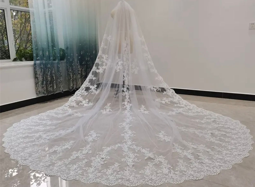 Thumbnail: Long bridal lace veils 