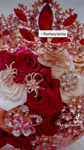 Thumbnail: Bridal bouquet and crown set accessory combo ..