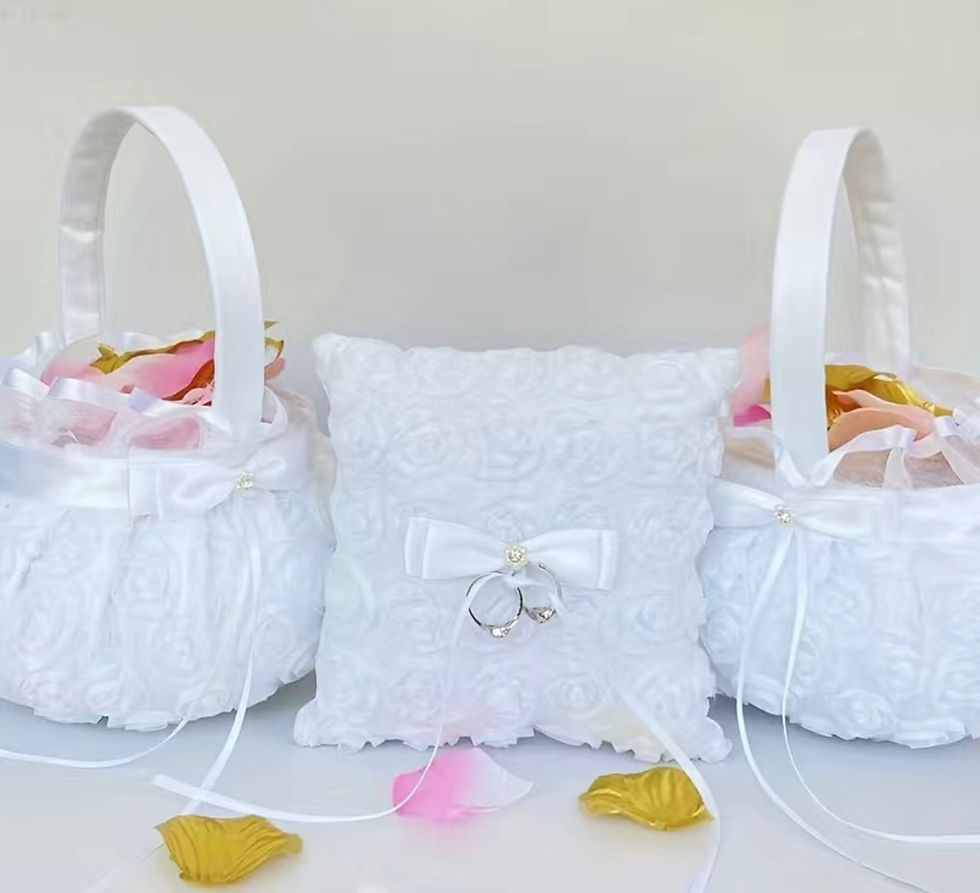 Thumbnail: Flower baskets and ring pillows