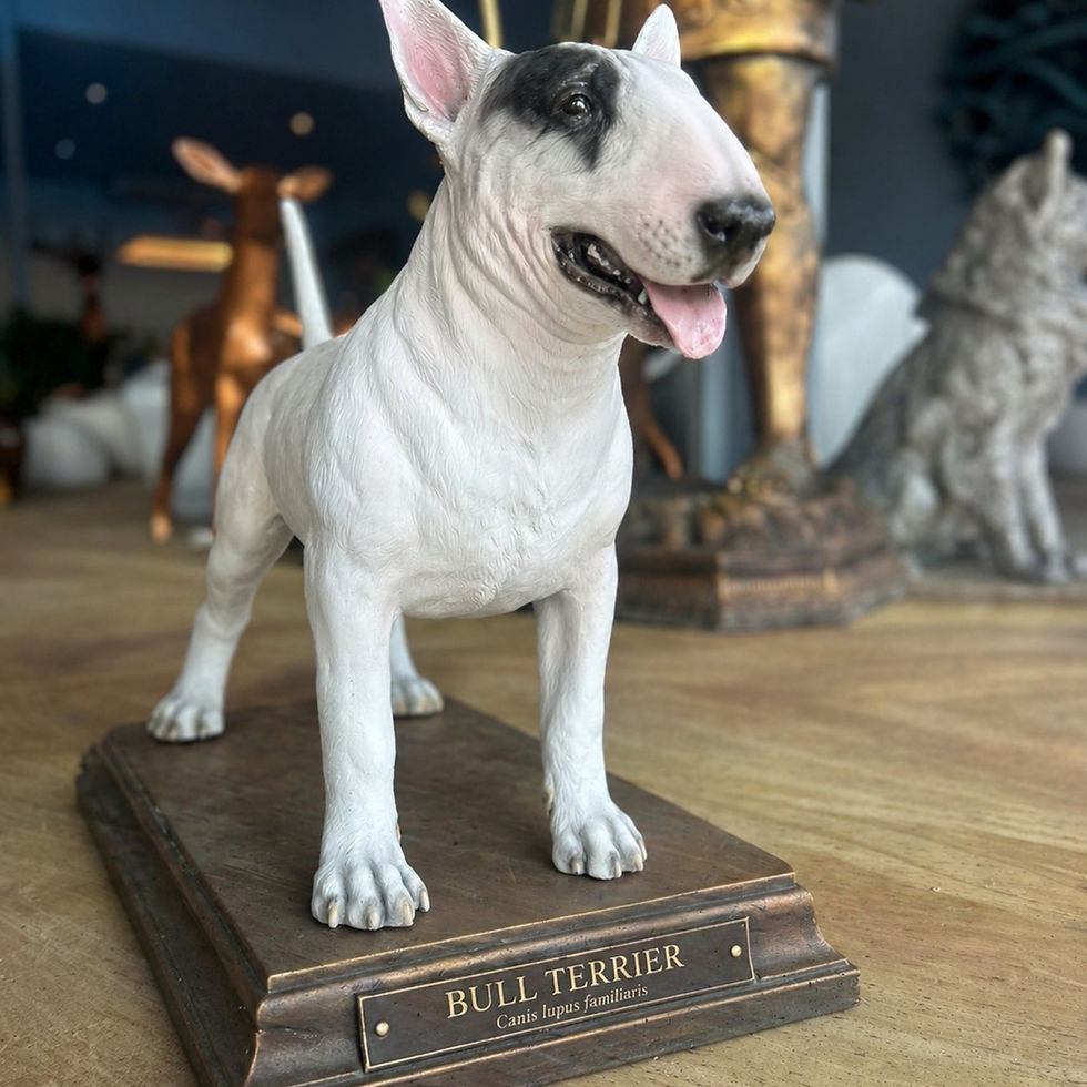 รูปปั้น Bull Terrier ขนาดเท่าจริง งานไฟเบอร์กลาส ดีไซน์สมจริง