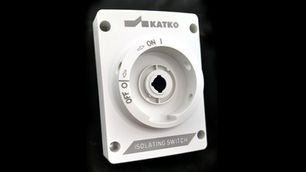 Laser marking at two heights on a plastic switch by Masca Fiber Laser, Spain