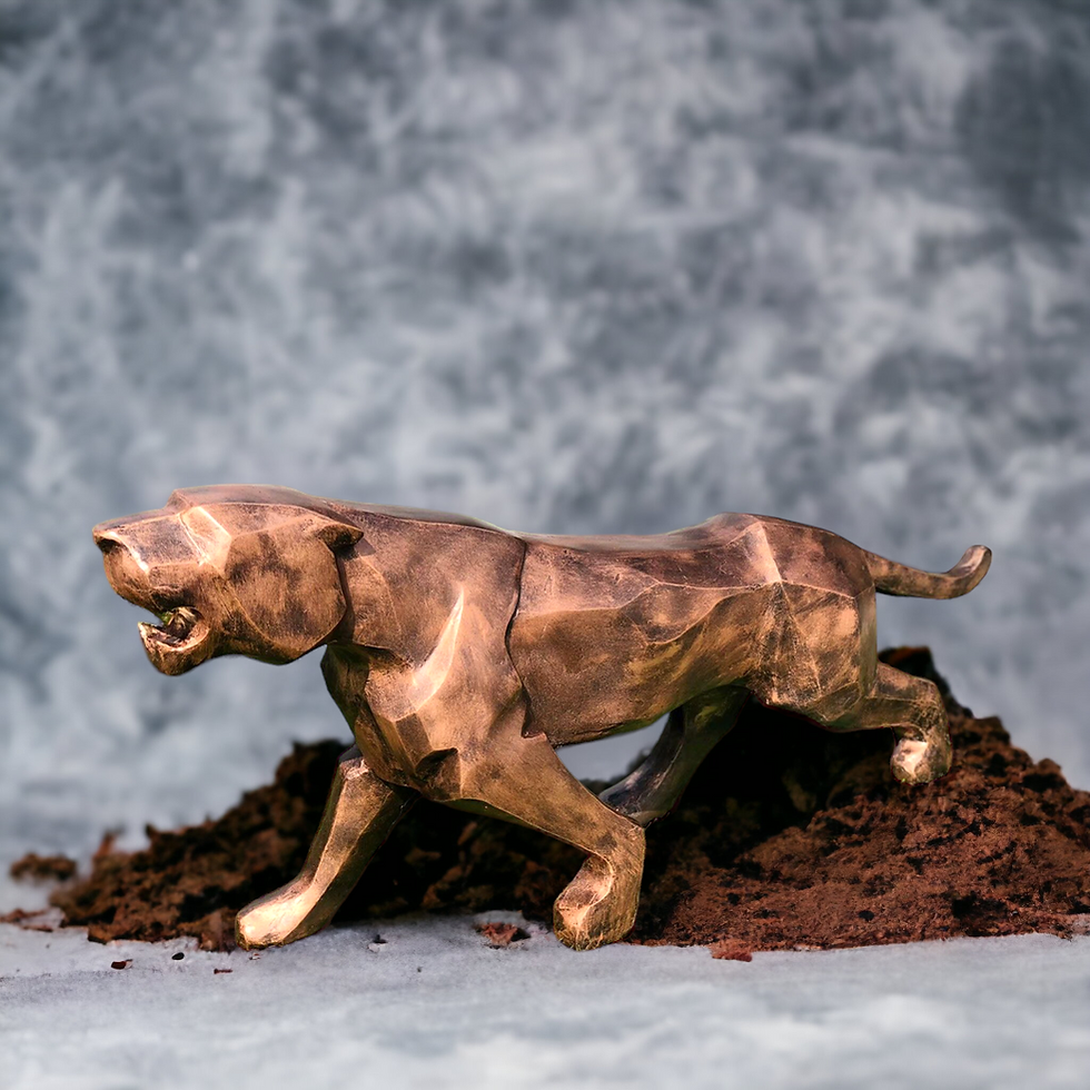 ภาพขนาดย่อ: รูปปั้นสัตว์สไตล์โมเดิร์นโพลีกอน 'เสือคำราม' | Animal statues  'Roaring Tiger'