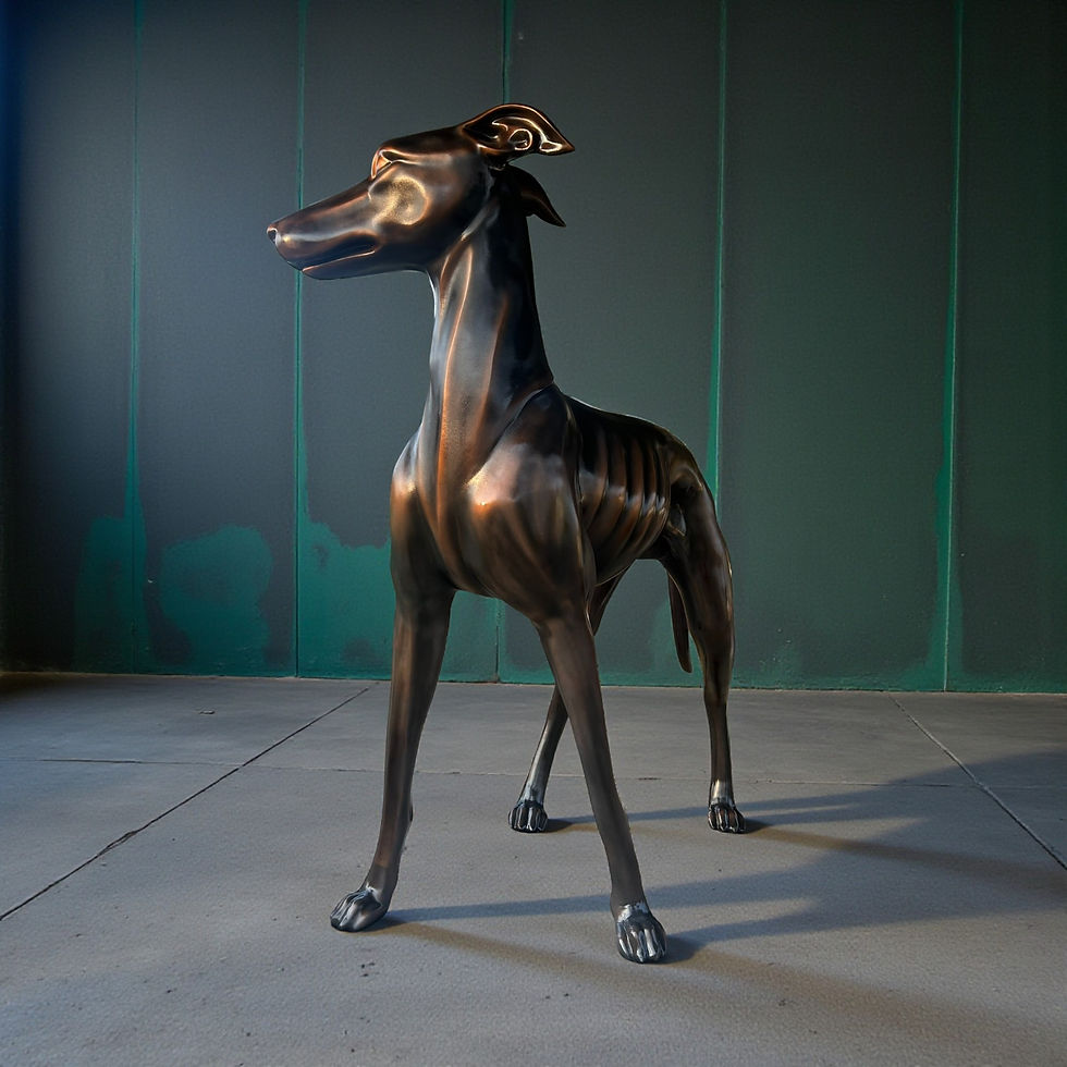 รูปปั้นสุนัขเกรย์ฮาวด์ ขนาดใหญ่ งานไฟเบอร์กลาส สำหรับตกแต่งภายนอก