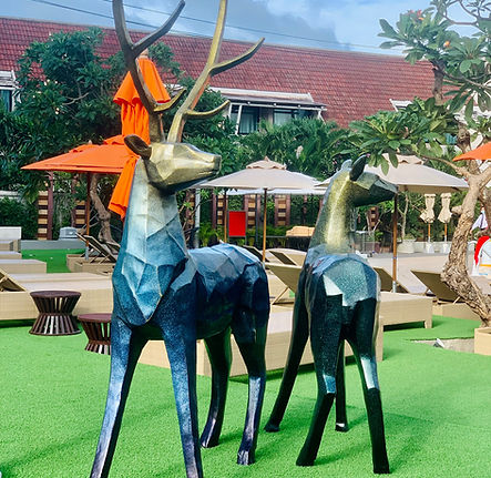 Pattaya Discovery Beach Hotel กวางสไตล์โมเดิร์นโพลีกอน กวางไฟเบอร์ตกแต่งโรงแรมพัทยา