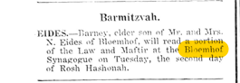 Barney Eides Barmitzvah