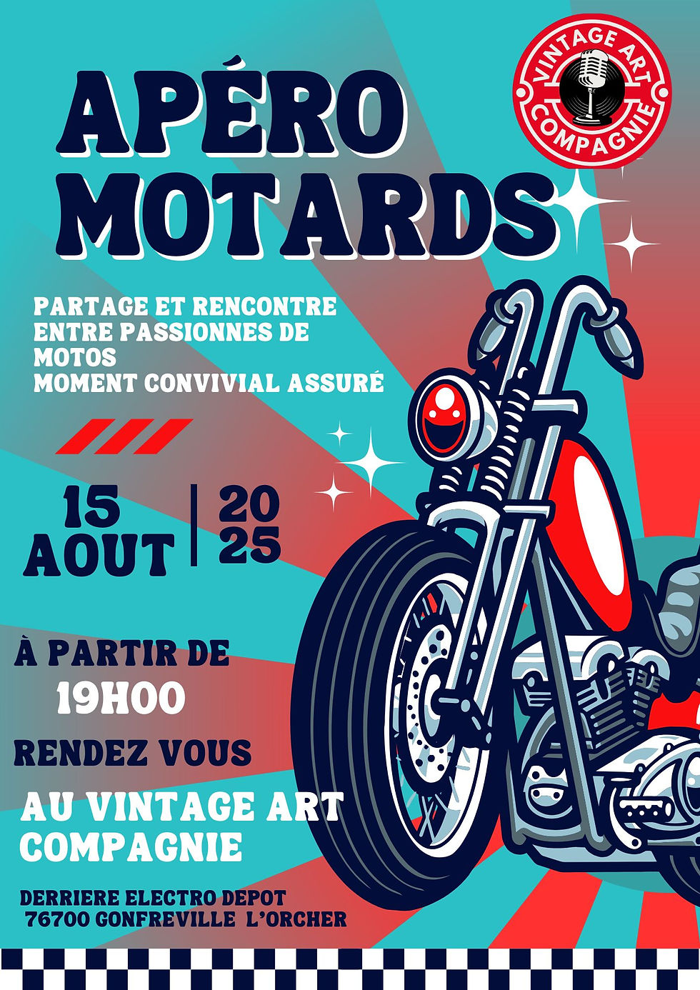 Apéro /Rasso motards au vintage art compagnie