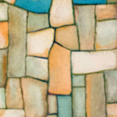 Abstract Acrylic on Paper Painting titled "Old Man & The Mountain Lion" by Artist Jack Keough of artistjackkeough.com