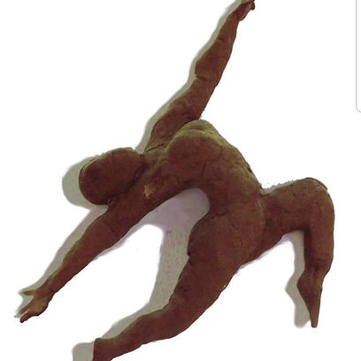 This red clay sculpture titled " Espirit d' Liberte' " was produced by Artist Jack Keough of artistjackkeough.com