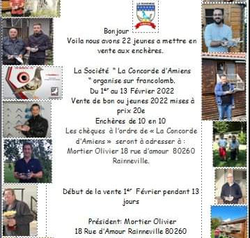 Vente aux enchères - la concorde d'Amiens