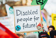 An image of a sign saying Disabled people for future!